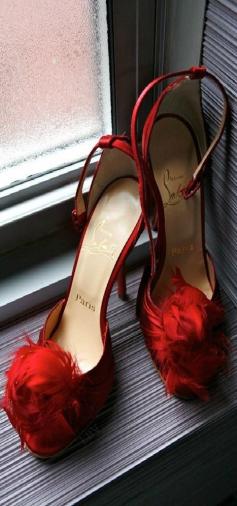 Red Feathered Christian Louboutins | LBV ♥✤