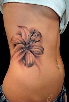 single lily flower tattoos for girls
