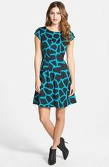 Get Extra $74.10 Off Women's Giraffe Print Fit & Flare Dress