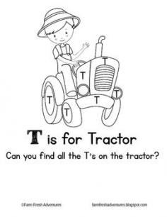 
                    
                        A coloring page and letter identification worksheet to practice the letter T. One of several in my new farm themed phonics series
                    
                