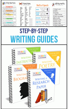 
                    
                        Writing Guides for Children.  Step-by-Step Independent workbooks to help guide children through the writing process.
                    
                