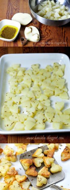 Roasted Heart Potatoes- cute valentines dinner idea