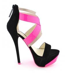 neon pink high heel platforms