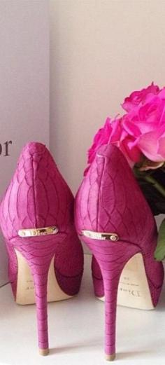 Dior Pink Python Embossed Miss Dior Pumps