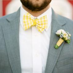 
                        
                            Men's Bow Tie  Yellow Gingham  Sunny Lemon Yellow by HandmadeByEmy
                        
                    