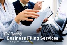 Make your business filing process simple and easy with the help of professionals at Register Company Forms. With many years of experience, we ensure you that everything is completed accurately and completely.