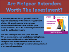 At whatever point we discuss great wifi extenders, Netgear is ependably in the rundown. Regardless of whether it is an entrepreneur or a mortgage holder, everybody inclines toward utilizing great quality extenders. This is the reason Netgear extenders merit the buildup they require. 

http://my-wifiext.net/troubleshooting.html