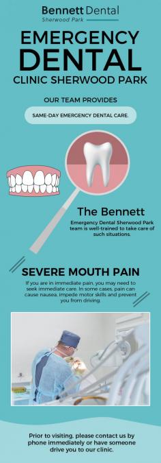 Get in touch with Bennett Dental for all your emergency dental care services in Sherwood Park. We are backed by a team of well-trained dentists who have experience taking care of patients with mouth pain, acute toothaches or broken teeth, cracked teeth, or cuts and tissue injuries.