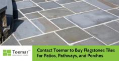 Decorate your patio, pathway or porch in style with the best quality flagstone tiles from Toemar. These tiles are available in random cut and square cut and shades of browns, reds, grays, blues, and black. 