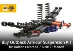 At Fit My 4wd, we provide Outback Armour suspension kit online for Holden Colorado 7 7/2012+ models. We have over 30 years of experience in providing a full range of struts, shock absorbers, steering dampers, coil & leaf springs, u-bolts, pins, and more fitment hardware.