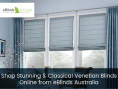 Visit eBlinds Australia to shop venetian blinds that represent classic style, functionality, and incredible value. Our blinds come in a wide variety of colors and sizes, so choose them according to your room’s furnishing. 