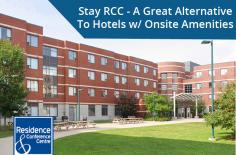 Stay RCC has 525 rooms, including a range of amenities such as onsite laundry, kitchen facilities, outdoor activities, conference rooms, housekeeping services, and more, making it a perfect place for people looking for long-term stays. Make an online reservation by calling us at 613-727-7698. 