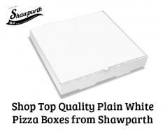 Shawparth Food & Packaging Services is the leader in plain white pizza boxes in Queensland. We supply the best quality pizza boxes, crafted to protect the pizza toppings as well as keep the pizza fresh and hot. 