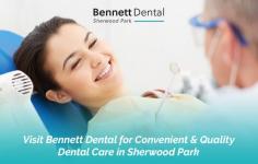 For convenient & quality dental services in Sherwood Park, get in touch with Bennett Dental. With state-of-the-art facilities, we provide a range of services including teeth whitening, invisalign, dentures, veneers, and more. 