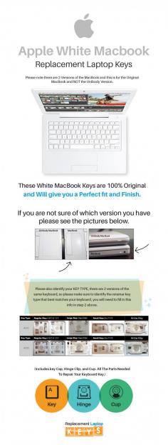 Visit Replacement Laptop Keys to buy 100% original and high quality Apple White MacBook Replacement Keys at the best prices with fully satisfaction guaranteed! Fast and Secure Worldwide Delivery! Order Now! 