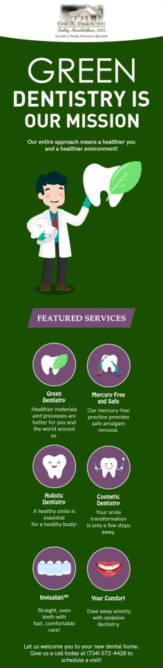 Cori K. Crider, DDS is a full-service dentistry that provides Ypsilanti patients with a range of dental services like invisalign, sedation, cosmetic, and holistic dentistry. Our office is completely mercury safe with a mission to create a healthier environment for you.