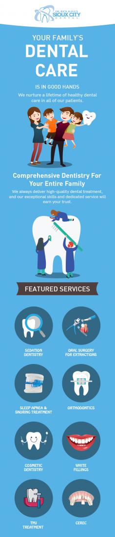 Dr. Rick Kava’s Sioux City Dental is a trusted family dentistry in Sioux City. We specialize in providing comprehensive dentistry including sedation dentistry, orthodontics, sleep apnea & snoring treatment, white fillings, cosmetic dentistry, and more. 