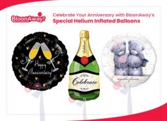 Visit BloonAway to buy the best quality and newest anniversary helium balloons that available in a wide variety of shapes, characters and colors. Fully Satisfaction guaranteed! Easy and Secure Online payment options! 
