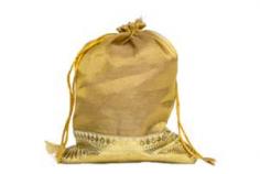 Organza Gold Crush Potli | Indian Favor Bag