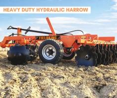 Fieldking Heavy duty hydraulic harrow used in open farms for the superficial ploughing, breaking the clods, preparation of soil for sowing, burial of organic substances & remains. Fieldking harrow easily transported on the tyres using the hydraulic system. Learn more about the Fieldking heavy duty hydraulic harrow here. 