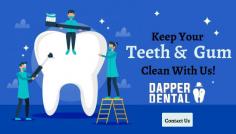 Achieve A Beautiful Smile With Teeth Cleaning

Do you want to make your teeth stronger and cleaner? You need not worry! At Dapper Dental, we offer professional dental cleaning procedure that will remove the surface build-up of plaque and tartar, as well as some fresh stains that are not yet deep into your teeth. Contact us today!
