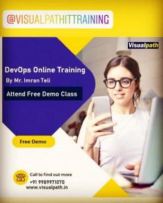 DevOps Online Training & DevOps Certification at Visualpath by experienced faculty, with Real time Project work and assignments. We Provide DevOps Online & Classroom Training Course. Enroll Now For a Free Demo Class Contact: +919989971070. https://www.visualpath.in/devops-online-training.html