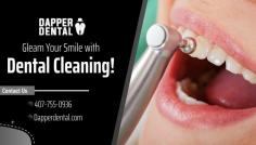 Enhance Your Smile with Teeth Cleaning


Do you want to keep your teeth and gums teeth? You need not worry! At Dapper Dental, we can perform regular dental cleanings and exams to help you optimize the health of your mouth and gums. Contact us today at (407) 755-0936 to schedule an appointment with our dentist!
