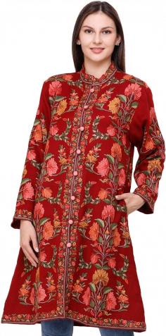 Rosewood Long Jacket from Kashmir with Hand Ari-Embroidered Flowers All-Over
For those who crave for typical handmade Kashmiri embroidery, this piece is a must buy; it comes out to be a dynamic and a unique textile, for the ones who want to shift from regular saris and suits but still want to be the star of the eye, this jacket fulfils their wishes. This exclusive long jacket of pure wool in a rosewood tone has a high collar neck buttoned till below with the hem that approaches the knees; the silhouette is framed in a straight cut with a pocket at the side and elegant long sleeves.
Visit for Product: https://www.exoticindiaart.com/product/textiles/rosewood-long-jacket-from-kashmir-with-hand-ari-embroidered-flowers-all-over-SEC07/
Jackets: https://www.exoticindiaart.com/textiles/LadiesTops/jackets/
Ladies Tops: https://www.exoticindiaart.com/textiles/LadiesTops/
Textiles: https://www.exoticindiaart.com/textiles/
#textiles #ladieswear #kashmirijackets #womenswear #fashion #jackets #woolentextiles