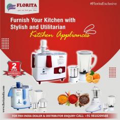 Get a dealership or a distributorship of juicer mixer grinders in your town or city to start your own business. Who are interested in dealerships, Florita is providing them dealerships and distributorship. It is a juicer mixer grinder manufacturer and makes other kitchen appliances like mixer grinder, chopper, hand blender, Gas stove, and more. For more details contact us or visit our website.