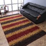 Hand Knotted Loom Wool 6'x9' Area Rug Contemporary Brown Gold L00204
