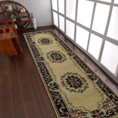 Hand Knotted Aras Wool 2'6''x10' Runner Area Rug Oriental Ivory Blue AR0101