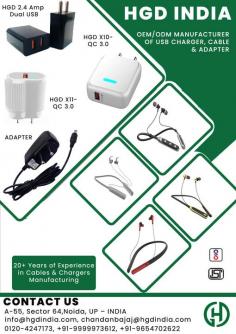 Hong Guang De Technology India Pvt. Ltd. is the leading mobile charger manufacturing unit in India. It is a professional mobile phone charger manufacturer specialized in development, manufacturing, sales, and service. We have trained and qualified engineers as well as staff, who are capable enough to achieve their targets. We deals in usb mobile chargers, USB wall mobile chargers, electeonic adapters, set top box power adapters, double USB mobile chargers, OEM and ODM MOBILE CHARGER MANUFACTURERS. For any Enquiry Call HGD India Pvt. Ltd. at Contact Number : +91-9999973612, Email at : Enquiry@hgdindia.com Our site : http://www.hgdindia.com