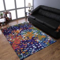 Hand Knotted Silk 9'x12' Area Rug Abstract Multicolor NS1237