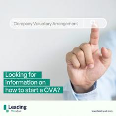 A Company Voluntary Arrangement (CVA) is a contract between a company and its creditors to allow it to restructure its debt over a longer period of time, usually between 3 and 5 years. 

The company makes regular payments to the Supervisor (a Licensed Insolvency practitioner) who will distribute funds to creditors. The directors retain control of the company and its trade throughout the CVA.

Looking for information on how to start a CVA? You'll find lots of useful advice on our website >> https://www.leading.uk.com/business-rescue/company-voluntary-arrangement/
If you'd like a no obligation chat about your current circumstances you can call the Norwich office of Leading on 01603 552028

