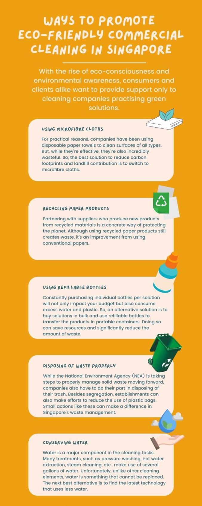 Singaporeans are one of the most eco-friendly people in the world with over 80% of Singaporeans showing a positive intention to help the environment. Despite this, there are still many commercial buildings, offices, and homes that are unsanitary. This is where eco-friendly commercial cleaning comes in. This blog will talk about how you can promote eco-friendly commercial cleaning in Singapore.
Seek help from professional cleaners to maintain your business and home with Eco-Friendly Commercial Cleaning Singapore.