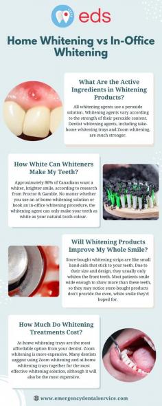 Home Whitening vs In-Office Whitening

Are you interested in whitening your teeth but nervous about the procedure? You aren't alone. While in-office whitening is effective, it may not be right for everyone. Emergency Dentist Service has a solution for you. We're here Emergency Dentist 24/7 in  Piscataway, NJ 08854 to help you find the dental professional you need, whether it's an emergency dentist or a regular family dentist. To know more contact us at 1-888-350-1340 or you can visit our website https://www.emergencydentalservice.com/

