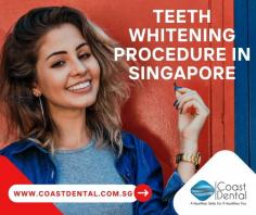 Teeth whitening procedures help to remove the stains caused by various factors. The stains may be extrinsic, intrinsic or age-related when you have the discolouration on your teeth due to daily activities like drinking coffee, tobacco etc. Cleaning procedures by the dentist can remove the stains. Teeth whitening in Singapore can be done by the dentist or you can use a take-home whitening kit or over the counter products like teeth whitening strips and toothpaste. In general, teeth whitening done by a dentist is safe as your dentist first analyses your oral health and suggests the whitening plans and the schedule, so you don't suffer from any adverse reactions. Usually, patients suffer from tooth sensitivity after teeth whitening if the amount of whitening elements are used more than the required.  Learn more about teeth whitening procedures and the treatment procedures by booking an appointment with Coast Dental clinic in Katong.