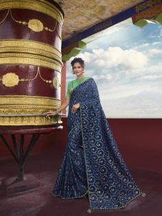 Heavy Designer Silk Saree With Zari Embroidery

What do Jaipur pottery and Persian architecture have in common? Both of them generously use the royal shades of blue and golden, colours that instantly take one back to the time of grand structures and grander personalities. The regality of blue and golden is recreated in this set sail blue silk sari. Flowing creepers are embroidered all over the blue sari in copper-hued threads, with an intricately embroidered border of yellow-turquoise floral designs giving the concluding touch. Complemented by a beautifully embroidered turquoise-coloured blouse, this designer women’s wear is your key to walking in the footsteps of an empress.

Silk Designer Saree: https://www.exoticindiaart.com/product/textiles/set-sail-heavy-designer-saree-with-all-over-zari-embroidered-work-taa404/

Bridal Saree: https://www.exoticindiaart.com/textiles/saris/bridal/

Indian Saris: https://www.exoticindiaart.com/textiles/saris/

#indiansaris #saris #designersaree #designersaris #bridalsaris #bridalsaree #silksaree #silksaris #ethnicwear #traditionalsaree #womenswear #fashion #ethnicfashion #womensfashion #bridal #embroiderysaree