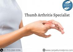 Best Thumb Arthritis Specialist in Texas

Are you suffering from thumb arthritis pain? Don’t worry! Hand Surgery Specialist of Texas is here for you. We provide thumb pain treatment, finger arthritis, and many more treatments. We have a team of experts in Houston, TX who are experienced and have fellowship training board certification. They had treated many patients who were facing Thumb Arthritis problems. Reach out to us today!
https://carpaltunnelpros.com/conditions/arthritis-of-the-hand-fingers-or-thumb/