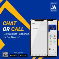 
Quick Response for Your Vehicle Enquiry

Our app comes with powerful chat features that can help you get in touch with our back-office team support. It lets you finalize deals much quicker than waiting for back-and-forth emails and save your time. Send us an email at info@alliedmotors.com for more details.