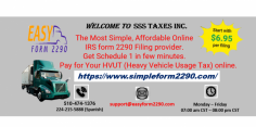 Easy form 2290 was developed by a team of tax experts with one goal in mind, making tax filing simple for our valued clients. With over a decade of success building such platforms, we now can offer you the simplest, most affordable, time-conservative E-filing tax service on the web. If a truck doesn’t file between July 1st – and August 31st or within the month of purchase they are liable for penalties. www.easyform2290.com helps you to e-file form 2290 at an affordable cost at $6.95 per filing.
