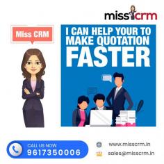 Create quick quotations using Miss CRM software. Miss CRM is the best CRM tool for creating and sending quotations, which can easily streamline your sales cycle and increase deal velocity.
https://misscrm.in/
