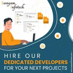 Our specialized team of developers uses the latest technology stacks to build creative websites & applications to help your business grow.
.
Visit: https://www.swayaminfotech.com/services/hire-dedicated-developers/