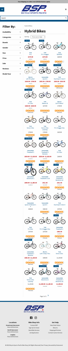 Hybrid Bike in vancouver
 
Bicycle Sports Pacific has the largest selection of Hybrid Bike, cycling gear, e bikes, electric bikes, electric bicycle and cycling gear in Vancouver, North Vancouver Langley

https://www.bspbikes.com/product-list/hybrid-bikes-pg225