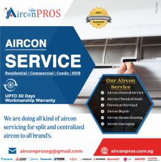Airconpros aircon service specializes in air-conditioning. Whether it is repair, maintenance or installation of your air-conditioning, we always deliver accuracy and affordability to your door step.

https://airconpros.com.sg/