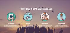 Day 1 CPT Universities is an online platform that offers students the opportunity to get accredited Courses and Tests in various fields such as Computer Science, Accounting, Business Administration, etc. Day 1 CPT Universities Allows international students to earn real work experience during the programs. CTE or Community-Based Work is an important facet of many international students' experiences. By participating in CPT, international students are able to earn real work experience during their programs, which can help them gain the skills and knowledge they need to find a job after they graduate.
 
