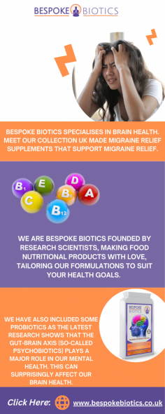 Bespoke Biotics offers herbal based products to relieve pain and stress and help you relax. Take some time for yourself with our selection of tension headache supplements. Bespoke Biotics is committed to providing the highest quality bioavailable products, at an affordable price.  Our organic tinctures and capsules provide support for your body to help you relax as quickly as possible. We specialise in all organic botanicals that support brain, body, and soul health.
