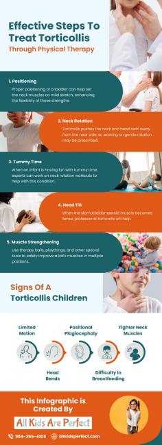 Get Enriched Lives To Your Infants

All Kids Are Perfect enhances your kid's physical flexibility with special torticollis physical therapy and improve your child's muscle in multiple positions. To know more details, mail us at dana@allkidsperfect.com.