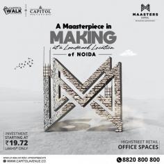 Maasterpiece in making at a landmark location of NOIDA Sector 62. - Investment starts at Rs. 19.72 lakhs* only. - World-class IT park - Multiple activity arena. - Exquisite dining avenues  If you are an investor or looking for your personal use, a commercial investment in noida, a upcoming commercial property project in Noida Delhi NCR, shops for sale in noida, an upcoming retail project in noida by top reputed high end best builders in noida, then do not look further, Maasters Capitol Avenue is the answer for all. For More Details Visit : https://www.capitolavenue.co/ Email : crm@maastersinfra.com Contact Number : 8820-800-800 Contact Number : 8820-800-800