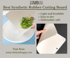 Are you looking for a cutting board made of synthetic rubber? You should pay a visit to The Bamboo Guy. They provide a synthetic rubber cutting board made of high density antibacterial material, so there is no need to worry about bacteria. It is dense, but it is still made of rubber, so it will hold the edge of your knife for a longer period of time without damaging the knife tip. Rubber cutting boards are a natural, inexpensive, and long-lasting food preparation tool. Because they are not resistant to harsh chemicals, they must be easily hand washed. Buy now!